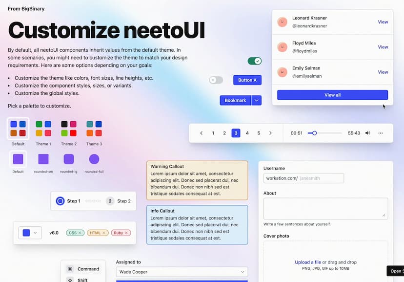 Button customization examples