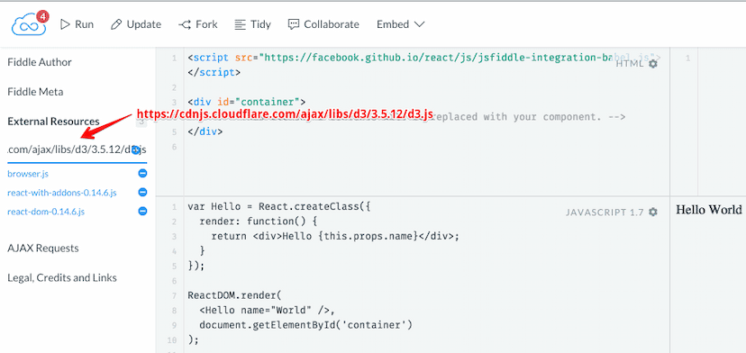 Add D3 js as an external resource