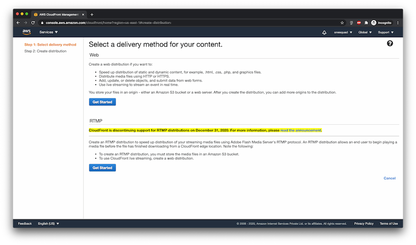 Setting delivery method