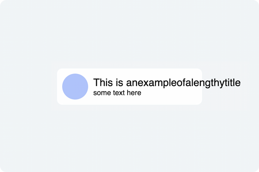 Card title text overflowing its container instead of truncating with an ellipsis