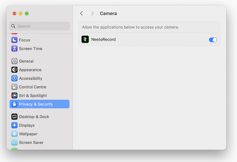 camera permission